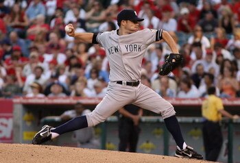 ANAHEIM, CA - AUGUST 08:  Starting pitcher Ian Kennedy #31 of the New York Yankees pitches against the Los Angeles Angels of Anaheim during the game at Angel Stadium on August 8, 2008 in Anaheim, California.  The Angels defeated the Yankees 10-5.  (Photo 
