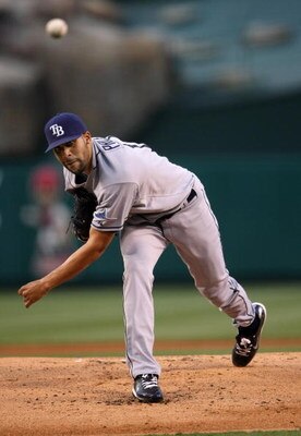 ANAHEIM, CA - AUGUST 11:  Pitcher David Price #14 of the Tampa Bay Rays throws a pitch against the Los Angeles Angels of Anaheim on August 11, 2009 at Angel Stadium in Anaheim, California.  (Photo by Stephen Dunn/Getty Images)