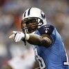 NASHVILLE, TN - AUGUST 15: Kenny Britt #18 of the Tennessee Titans looks to the sideline against the Tampa Bay Buccaneers during a preseason NFL game at LP Field on August 15, 2009 in Nashville, Tennessee. The Titans beat the Buccaneers 27-20. (Photo by J
