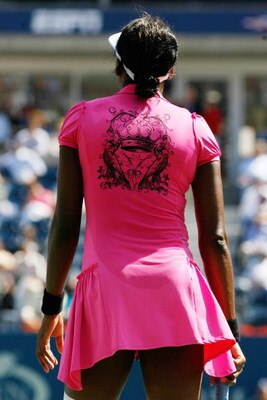NEW YORK - SEPTEMBER 02:  A detailed shot of the back of Venus Williams's tennis outfit during her match against Bethanie Mattek-Sands of the United States during day three of the 2009 U.S. Open at the USTA Billie Jean King National Tennis Center on Septe