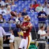 BALTIMORE, MD - AUGUST 13:  Malcolm  Kelly #12 of the Washington Redskins makes a catch during warm ups of a NFL preseason football game against the Baltimore Ravens on August 13, 2009 at M & T Bank Stadium in Baltimore, Maryland.   (Photo by Mitchell Lay