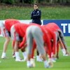 ST ALBANS, ENGLAND - SEPTEMBER 08:  Fabio Capello the England manager watches his players during training at London Colney on September 8, 2009 in St Albans, England.  (Photo by Shaun Botterill/Getty Images)
