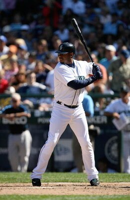 SEATTLE - AUGUST 16:  Ken Griffey Jr. #24 of the Seattle Mariners bats during the MLB game against the New York Yankees on August 16, 2009 at Safeco Field in Seattle, Washington. The Mariners defeated the Yankees 10-3. (Photo by Otto Greule Jr/Getty Image
