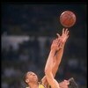 1989-1990:  Mychal Thompson of the Los Angeles Lakers goes up for the ball during a game. Mandatory Credit: Ken Levine  /Allsport Mandatory Credit: Ken Levine  /Allsport