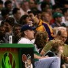 BOSTON - JUNE 08:  Boston Red Sox pitcher Curt Schilling sits courtside at Game Two of the 2008 NBA Finals between the Los Angeles Lakers and the Boston Celtics on June 8, 2008 at TD Banknorth Garden in Boston, Massachusetts. NOTE TO USER: User expressly 