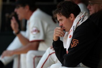 SAN FRANCISCO - SEPTEMBER 09: Barry Zito #75 of the San Francisco Giants looks on against the San Diego Padres during a Major League Baseball game at AT&T Park on September 9, 2009 in San Francisco, California. (Photo by Jed Jacobsohn/Getty Images)