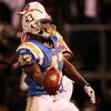 OAKLAND, CA - SEPTEMBER 14:  Darren Sproles #43 of the San Diego Chargers celebrates after he scored the game-winning touchdown on a 5-yard run in the fourth quarter against the Oakland Raiders on September 14, 2009 at the Oakland-Alameda County Coliseum 