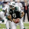 HOUSTON - SEPTEMBER 13:  Quarterback Mark Sanchez #6 of the New York Jets looks to hand off to a running back at Reliant Stadium on September 13, 2009 in Houston, Texas.  (Photo by Bob Levey/Getty Images)