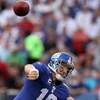 EAST RUTHERFORD, NJ - SEPTEMBER 13:  Eli Manning #10 of the New York Giants throws a pass against the Washington Redskins on September 13, 2009 at Giants Stadium in East Rutherford, New Jersey.  (Photo by Jim McIsaac/Getty Images)