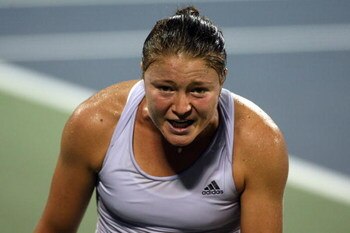 NEW YORK - SEPTEMBER 05:  Dinara Safina of Russia reacts after a play to Petra Kvitova of the Czech Republic during day six of the 2009 U.S. Open at the USTA Billie Jean King National Tennis Center on September 5, 2009 in the Flushing neighborhood of the 