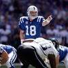 INDIANAPOLIS - SEPTEMBER 13:  Peyton Manning #18 of the Indianapolis Colts gives instructions to his team during the game against the Jacksonville Jaguars at Lucas Oil Stadium on September 13, 2009 in Indianapolis, Indiana.  (Photo by Andy Lyons/Getty Ima
